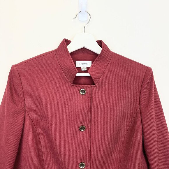 NWT TAHARI ASL Women's Stand Collar Button Blanzer Size 12 - Picture 6 of 11